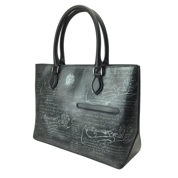 ベルルッティ シルバーパティーヌ トゥジュール トートバッグ Toujours Leather Tote Bag BLACK M029655