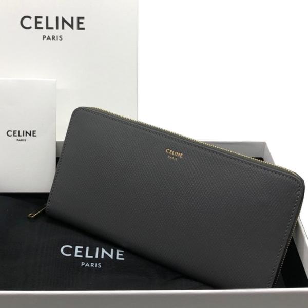 セリーヌ ラージ ジップドウォレット グレインドカーフスキン