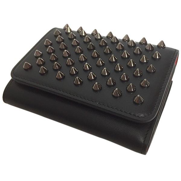 クリスチャンルブタン 折りたたみ財布・コインケース Macaron mini black/gun metal 3165040 Christian  Louboutin