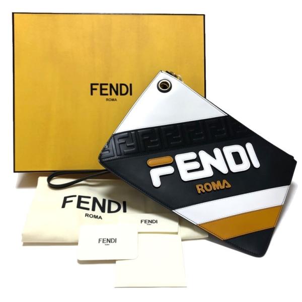フェンディ クラッチバッグ フェンディマニア フィラロゴデザイン 薄型ポーチ エンボスダブルF 8BS021 A5S1 F15HK FENDI