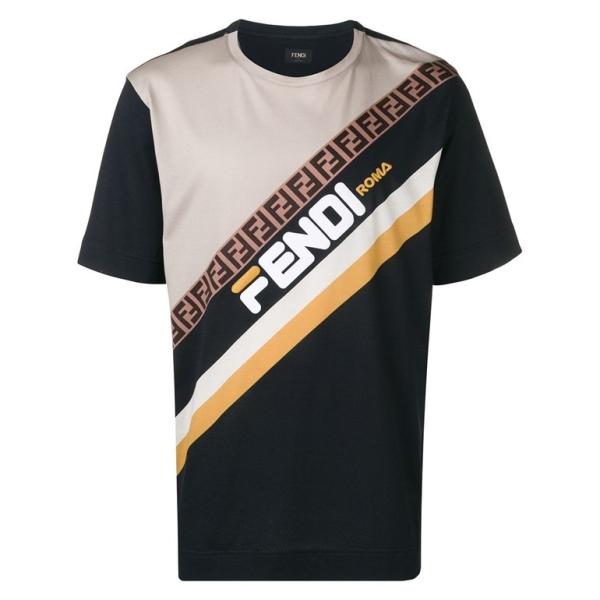 FENDI FILA コラボ Tシャツ ズッカ S総柄 ブラック 黒