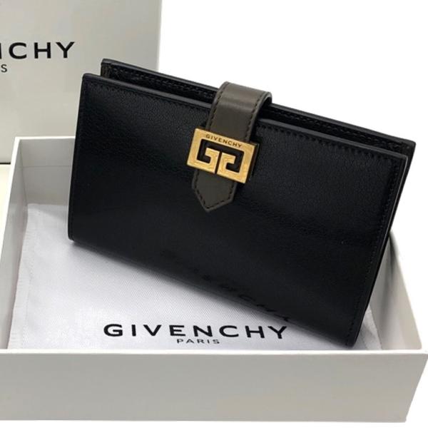 ジバンシィ ツートーン レザー GV3 ウォレット スリム二つ折り財布
