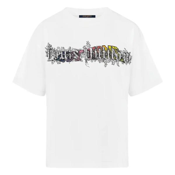 ルイヴィトン ヴァージル・アブロー最新作 フロント刺繍プリント Tシャツ マルチカラー スパイラルプリント HGY93W LOUIS VUITTON