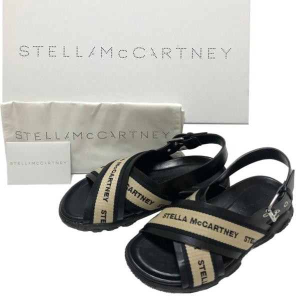 ステラマッカートニー クロスベルトフラットサンダル ロゴストラップ  