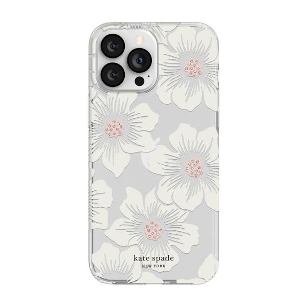 kate spade ケイトスペード スマホケース ハード ケース iPhone13ProMax 花柄 クリア 2021 KSNY  Protective Case Hollyhock Floral Clear Cream