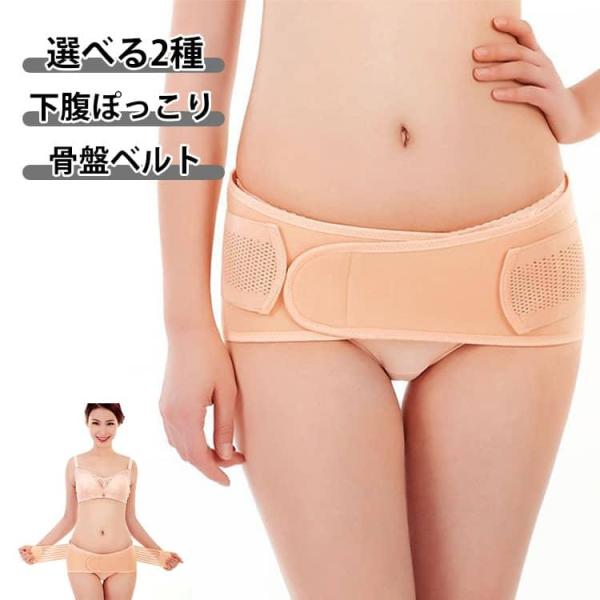 骨盤 ベルト 妊娠中 骨盤ベルト 産後 マジックテープ  腹帯 下腹 綿 ぽっこり 2種 体型維持 補正下着 大きいサイズ 妊婦帯