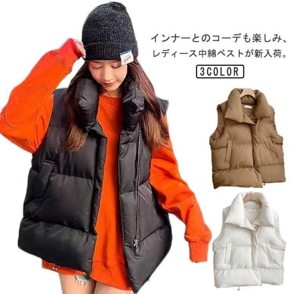秋冬 ノースリーブ ベスト 中綿 極暖 アウター レディース 上着 ジャケット ジャケット 厚手 チョッキー フェイク ダウン 軽量 ライトアウター