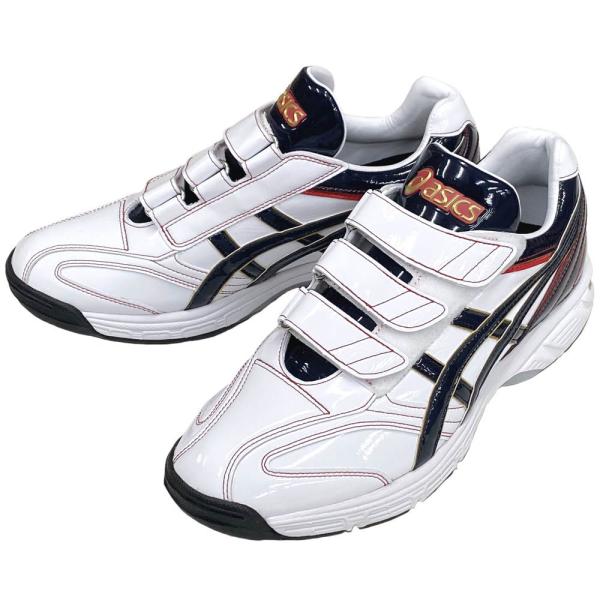 ASICS ホワイト ベルトタイプ安全靴 ASICS ホワイト ベルトタイプ安全靴 ASICS 25.5cmのみ ホワイト×ブルー