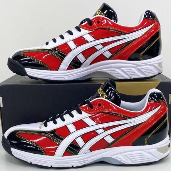 ASICS 【サイズ交換送料無料】ブラック×レッド アシックス 野球