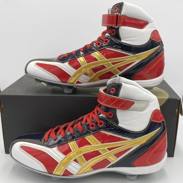 ASICS 【サイズ交換送料無料】ネイビー×ゴールド アシックス 野球