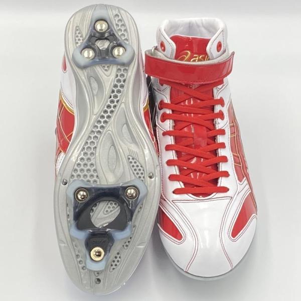 ASICS 【サイズ交換送料無料】ホワイト×レッド アシックス 野球