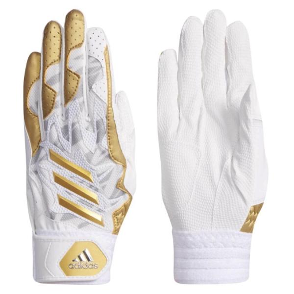 adidas - ADIDAS バッティンググローブ　Oサイズ　アディダス adidas 交換無料 野球 バッティンググローブ 大人 両手用 白 黒