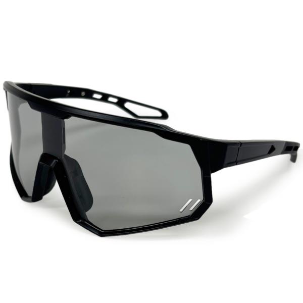 調光レンズ サングラス 黒 ケース付き スポーツサングラス ケース付 調光レンズ 偏光レンズ 調光