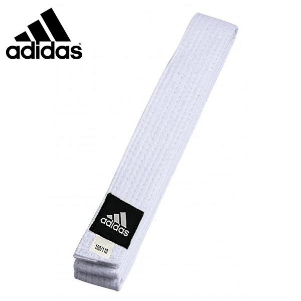 サイズ目安(ウエスト×2)＋95cmアディダスの空手の帯です。柔らく、薄手の白帯です。素材 綿40％、ポリエステル60％幅 4センチ厚み 約4ミリ7ロールステッチ
