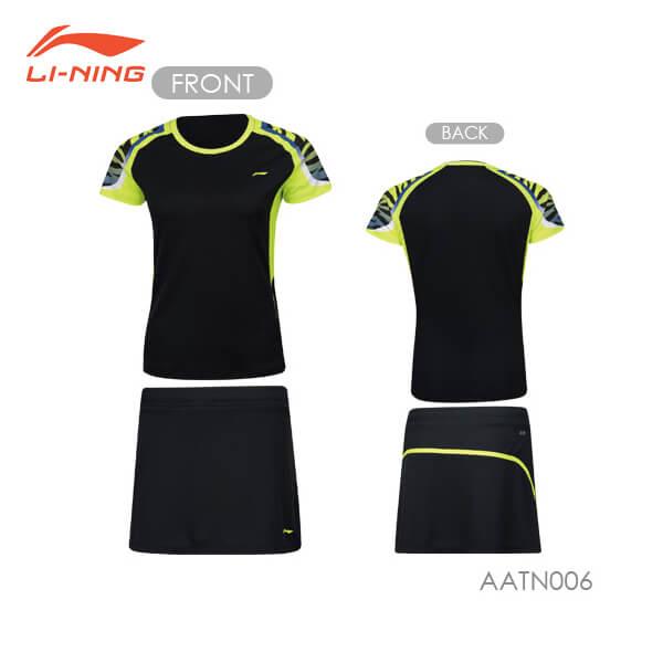 【大特価】LI-NING AATN006 ゲームシャツ+スカート セット(レディース) バドミントンウェア リーニン【メール便可/日本バドミントン協会審査合格品】