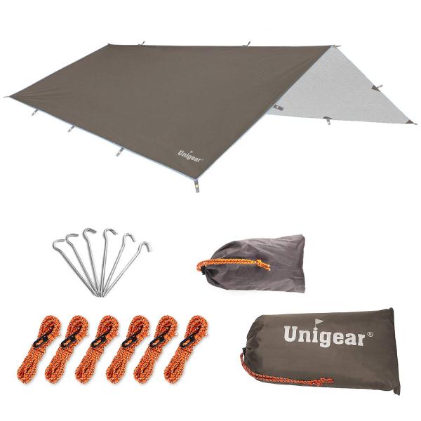 Unigear 防水タープ キャンプ タープ テント 軽量 日除け 高耐水加工 紫外線カット 遮熱 サンシェルター ポータブル 天幕 シェード アウト