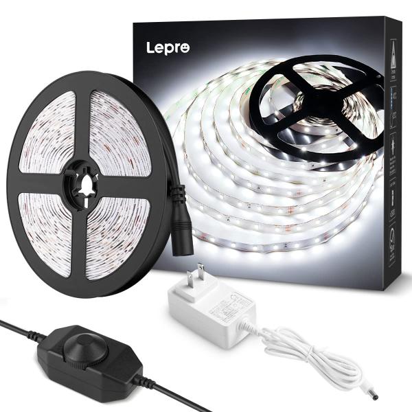 Lepro テープライト ledテープ 10m 昼光色 6000k 無段階調光 ストリップライト 薄型 両面テープ 切断可能 SMD2835