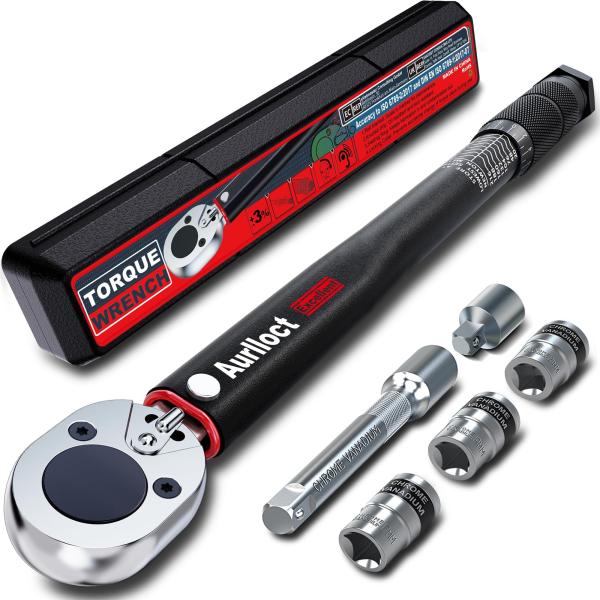 Aurlloct トルクレンチ 車 タイヤ交換 差込角 12.7 mm(1/2インチ) 20〜230N.m プリセット型 とるくレンチ 精度±3% 5