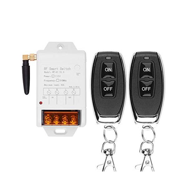 fushionsea リモートコントロールスイッチ 110V ワイヤレスリモートコントロールポンプ 30A リレー 315MHz スマートハイパワーモ