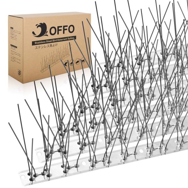 OFFO 鳥よけ 鳩よけ 組立完成品 100%ステンレス製 34.5cm*15個入り(517cm) 耐候性 15年間長持ち 針が密集する カラスよけ
