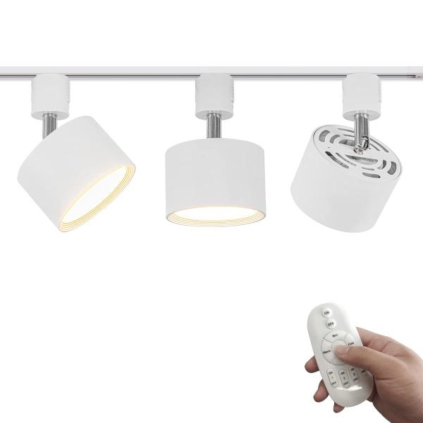 FSLiving 3個パック 9W(100W相当) ダウンライト リモコン付き 調光 調色 角度調節可 LED ライティングレールライト LED内蔵