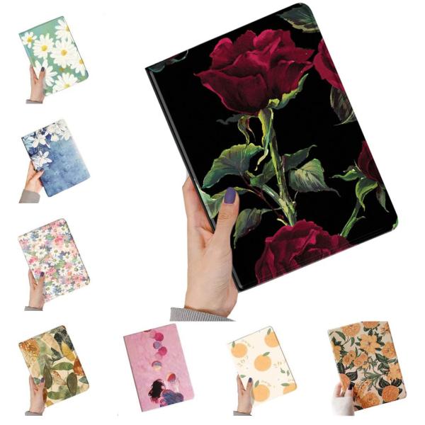 可愛い iPad Mini A17 Pro用 ケース 花柄 アイパッド iPad mini 第6世代 第7世代用 カバー ペンホルダー付き 女性 人気