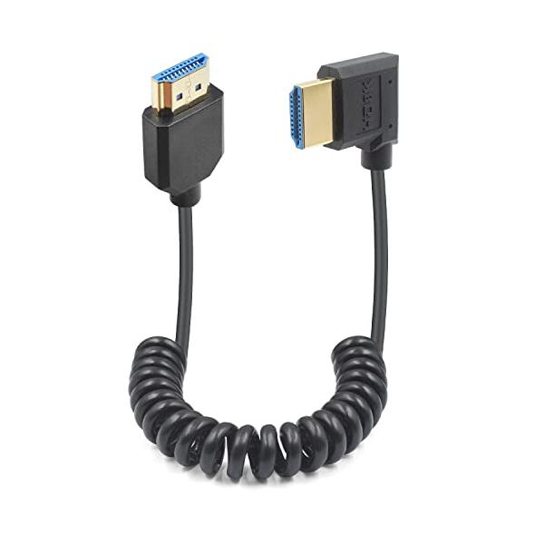 Duttek HDMI 8K L型変換ケーブル 短い 48Gbps L字型コイル 右向きオスオス ダイナミックHDR対応 60Hz解像度 4K Ult