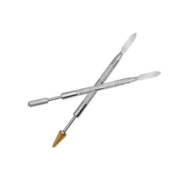 YFFSFDC コバ塗り ペン型 レザークラフト革 工具 両端 ヘラ ローラー 作業 道具 回転 タイプ 両用 ワックス 筆 模型作り 手芸用 ステン