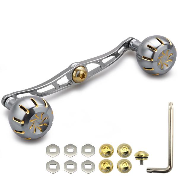 HEIGHTEN 130mm リール ハンドル 35mmノブ搭載 シマノ ダイワ アブガルシア 通用 ベイトリール 用 Chrysant Series