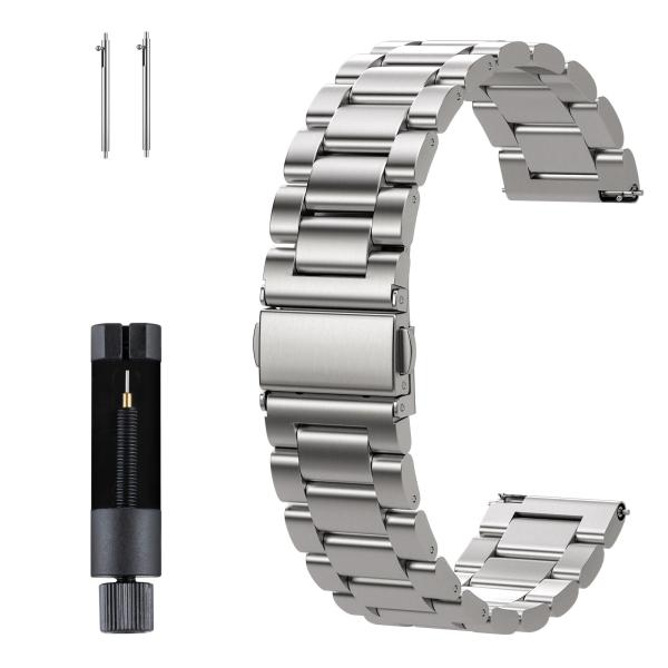 [Annymall] 時計バンド ステンレス 18mm 20mm 22mm メタル時計バンド 交換用金属時計バンド メタル腕時計ベルト スマートウォッ