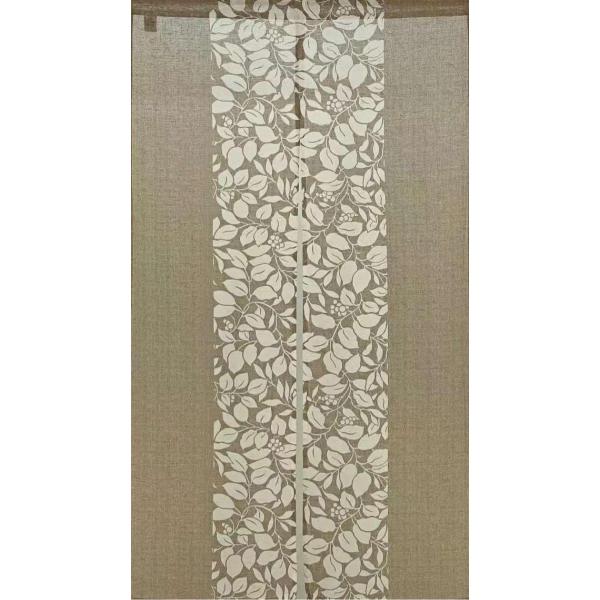 SAWABIYA 暖簾 のれん 和モダン 間仕切りカーテン おしゃれ ベージュ ロング 幅85cm x丈170cm 目隠し 遮光 玄関 階段 廊下 リ