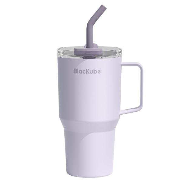 Blackube セラミック タンブラー ストロー付き 取っ手付ケトル 800ml コーヒー 真空クエンチャー 保温保冷 真空断熱広口 大容量 直飲み
