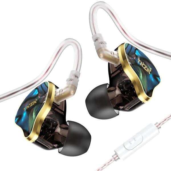 TKZK TK02 有線イヤホン イヤホン 有線 イヤモニ カナル型 ハイエンド イアフォン HIFI音質 ノイズキャンセリング 天然樹脂シェル/2p