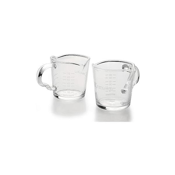 2 個セット抽出量を計るための計量70ml3OZ ハンドル付き グラス ショットグラス ショットグラス エスプレッソ 計量カップ 目盛り付き 厚み強化 耐熱ガラス製 お酒グラス ワイングラス エスプレッソマシン 2
