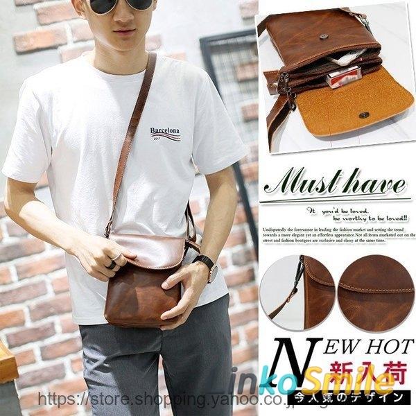 ショルダーバッグ ポシェット メンズバッグ 革 フェイク スマホポーチ ミニバッグ メンズファッション カッコイイ 鞄 カバン 男性用 おしゃれ Ls1110 Linko Smile 通販 Yahoo ショッピング