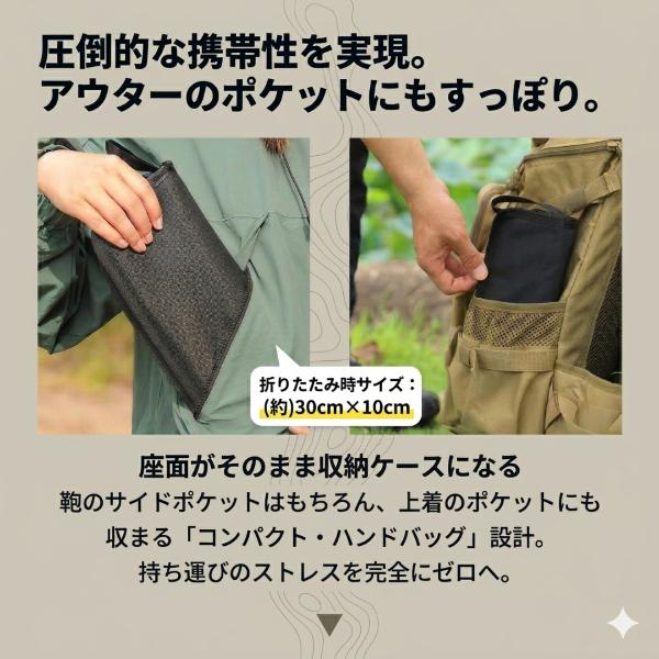 �܂肽���݈֎q �y�� �R���p�N�g �A�E�g�h�A �|�P�b�g�`�F�A �g�ш֎q �~�j�`�F�A ���y�� ��315g �ω׏d150kg �L�����v �ނ� �t�F�X �s��҂� �^���� �o�R ���s ���i�摜3