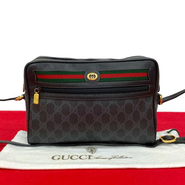 オールドグッチ ショルダーバッグ シェリーライン レザー ブラック G金具 楽天市場】グッチ GUCCI オールドグッチ ショルダーバッグ