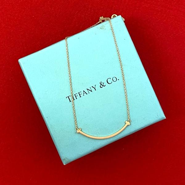 TIFFANY&Co. 極 美品 ティファニー Tスマイル ネックレス K18ゴールド