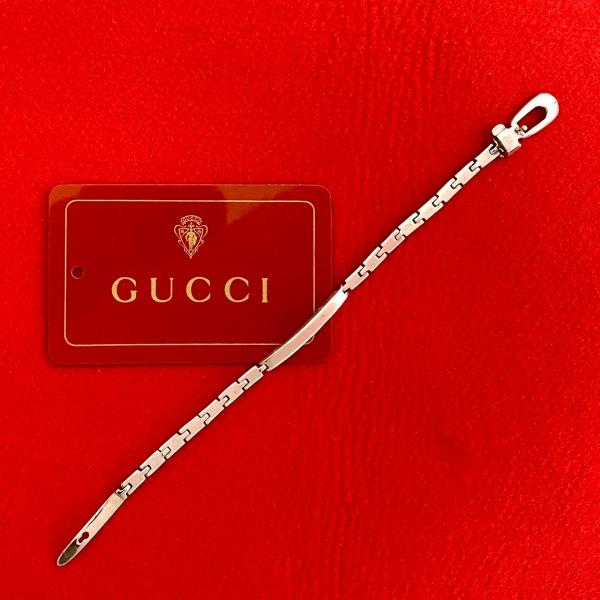 美品 希少 GUCCI グッチ レザー シルバー バングル ブレスレット GUCCI（グッチ） 極 美品 希少品 ID ブレスレット シルバー925