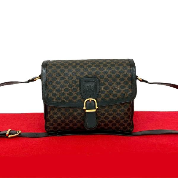 CELINE 極 美品 セリーヌ ヴィンテージ マカダム ブラゾン 柄