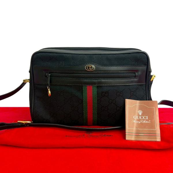 OLD GUCCI オールドグッチ ハンドバッグ シェリーライン ブラック GUCCI 極 美品 袋付 グッチ オールドグッチ ヴィンテージ