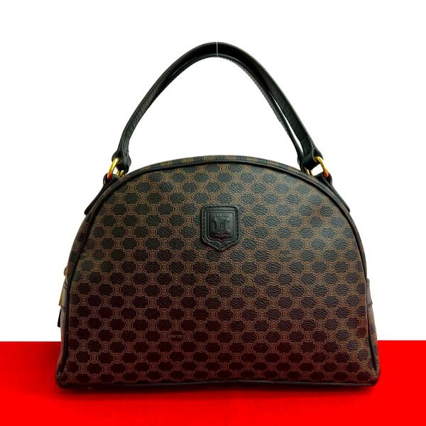 極美品！！CELINE マカダムボストンバッグ　バンドバッグ CELINE（セリーヌ） 極 美品 ヴィンテージ マカダム ブラゾン ロゴ 柄