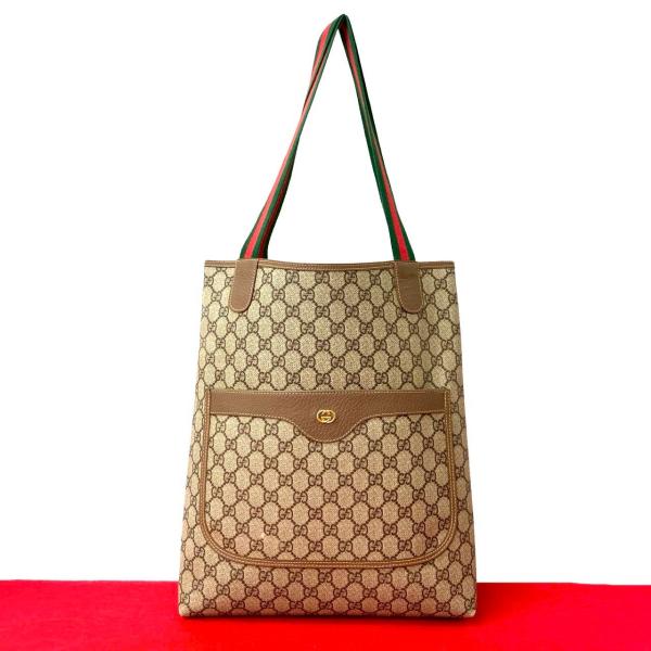 GUCCI オールドグッチ GG シェリーライン トートバッグ ヴィンテージ GUCCI（グッチ） 極 美品 オールドグッチ ヴィンテージ シェリーライン