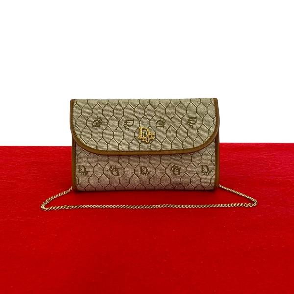 極 美品 Christian Dior ディオール ヴィンテージ ハニカム柄 ロゴ