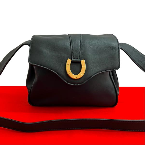 極 美品 袋付き GUCCI グッチ シマ ホースシュー ロゴ 金具 GG 刻印 レザー 本革 ショルダーバッグ ポシェット ブラウン 茶 58522 GUCCI - 極 美品 袋付き GUCCI グッチ シマ ホースシュー ロゴ 金具 GG