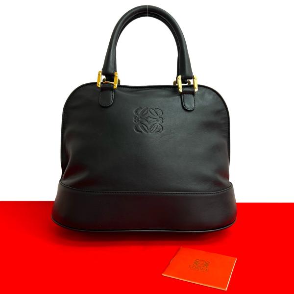 LOEWE（ロエベ） 極 美品 ヴィンテージ アナグラム ロゴ 刻印 レザー