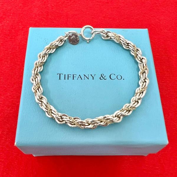 【極美品】ティファニー ツイストロープ ダブルスター ブレスレット SV925 TIFFANY&Co.（ティファニー） 極 美品 ヴィンテージ ツイストロープ