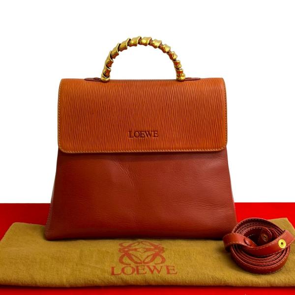 LOEWE（ロエベ） 極 美品 袋付 ロゴ 金具 ベラスケス レザー 本革 2way