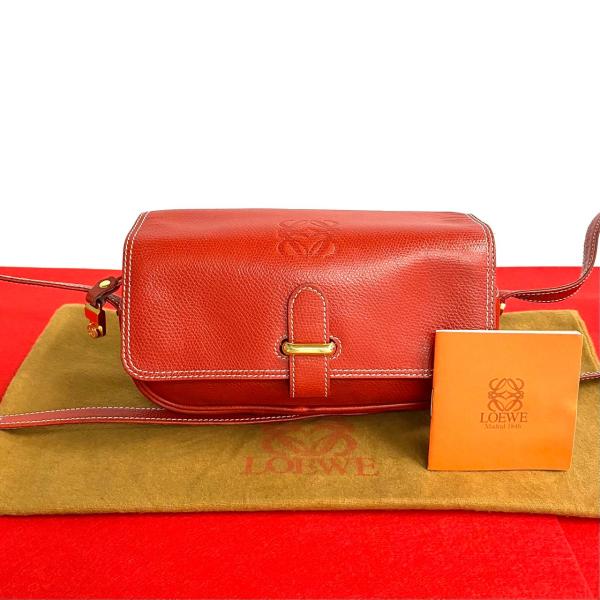 LOEWE（ロエベ） 極 美品 希少品 ヴィンテージ アナグラム ロゴ レザー