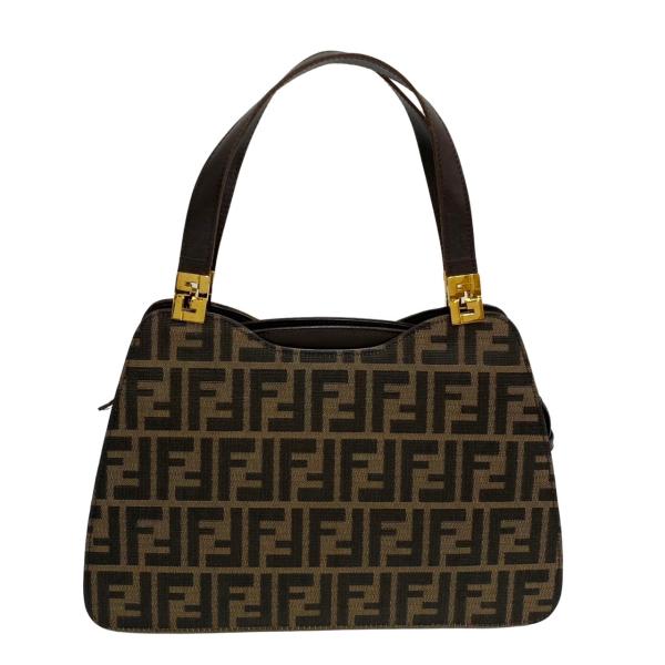 FENDI（フェンディ） 極 美品 希少品 ズッカ 柄 ロゴ 金具 レザー
